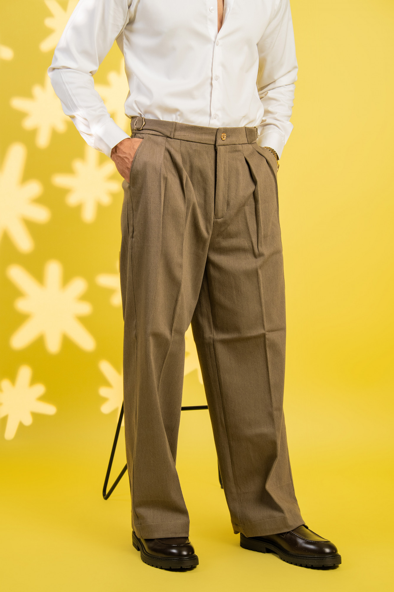 Teriwool Korean Pants In Brown