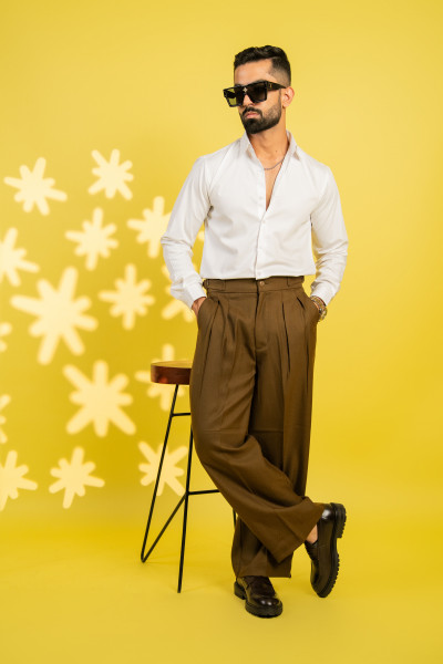 Teriwool Korean Pants In Tan