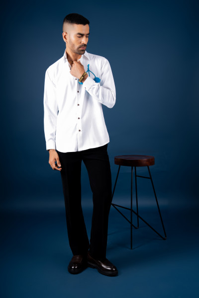 Fur Ball Guise Shirt In White