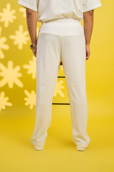 Striped Lounge Pants In White