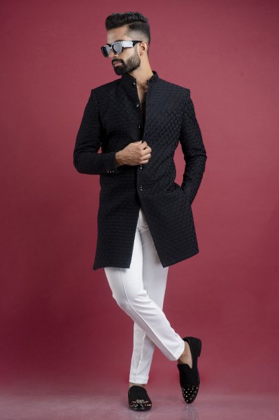 Black Lucknowi Coat