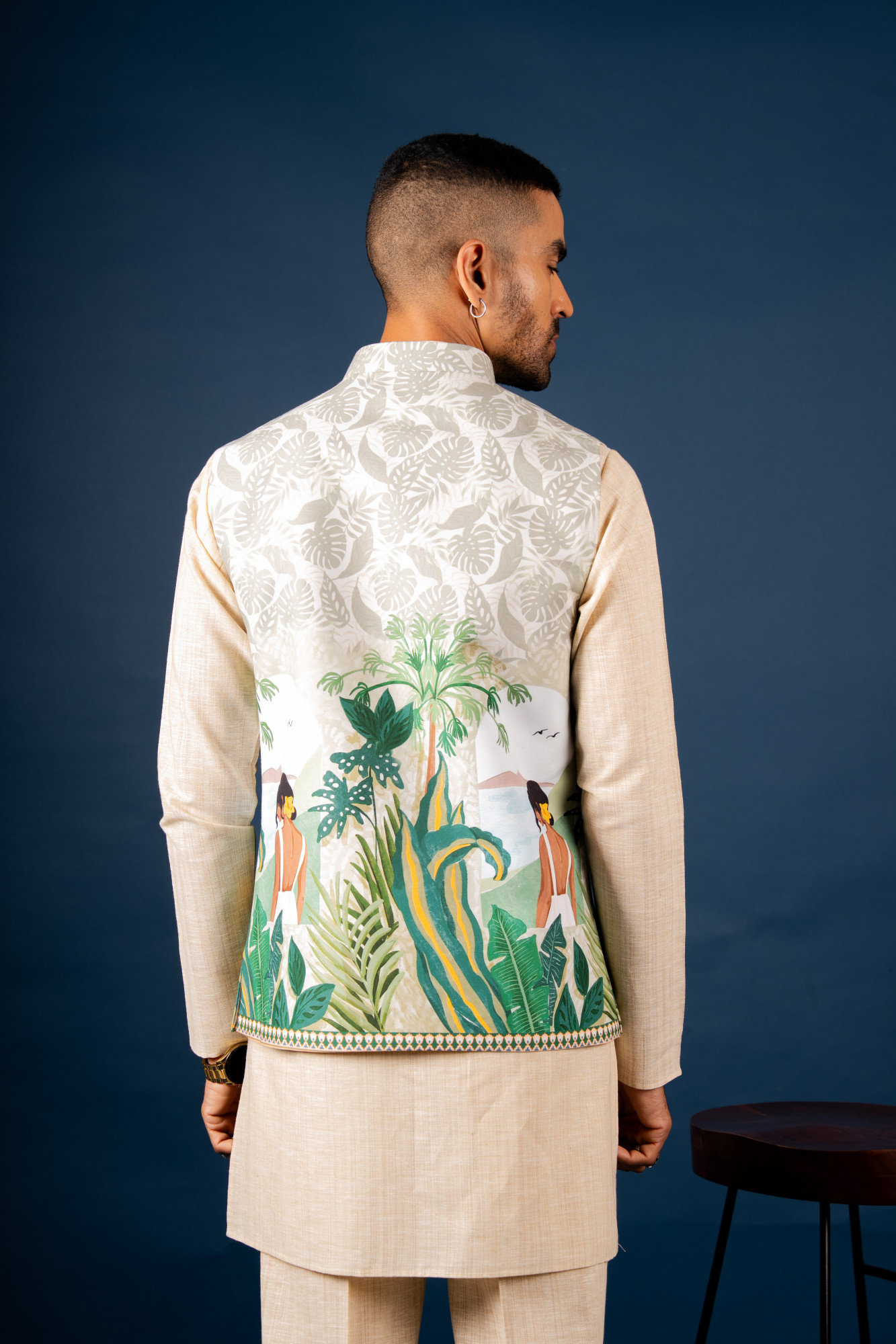 Tropical Print Half Jacket