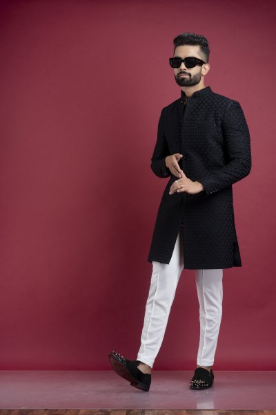Black Lucknowi Coat
