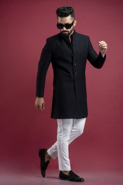Black Lucknowi Coat