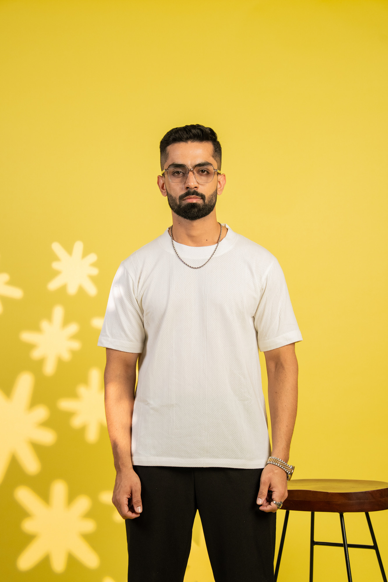 Textured Tshirt In White