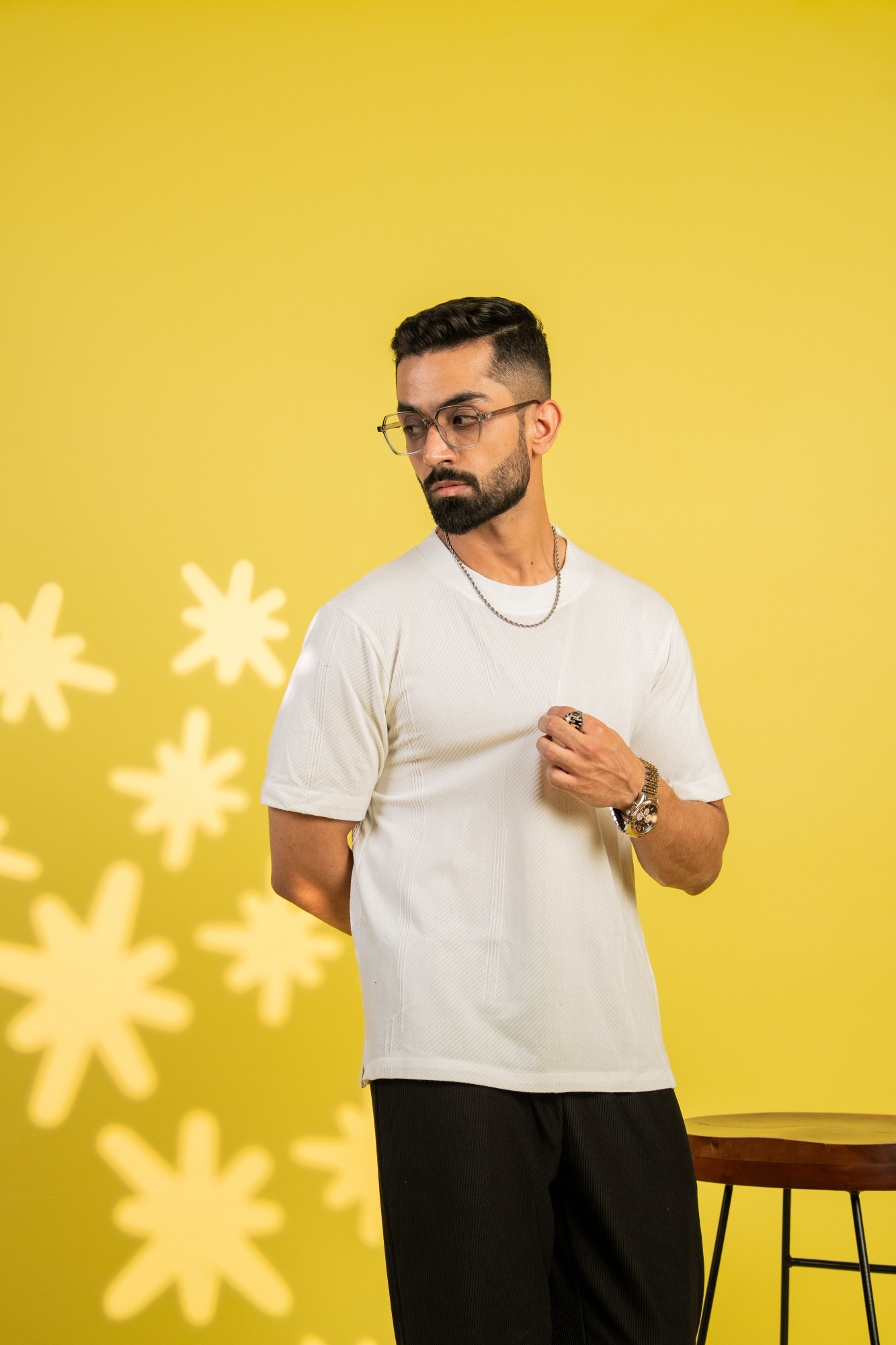 Textured Tshirt In White