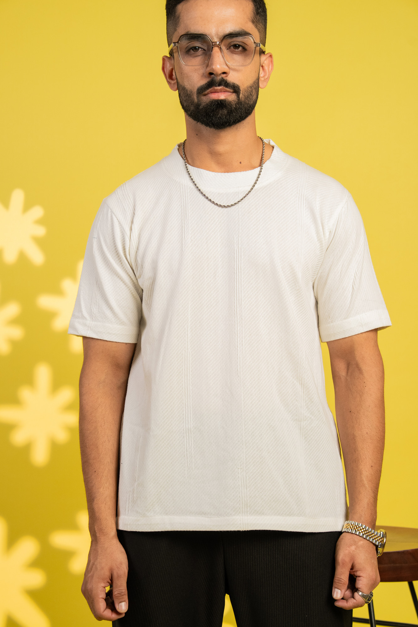 Textured Tshirt In White