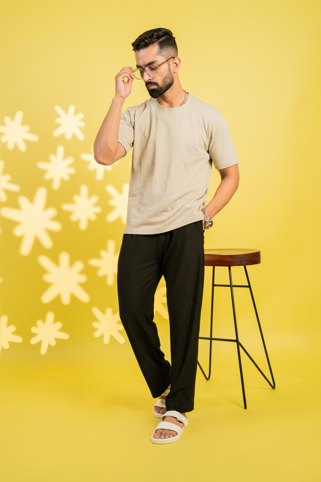 Textured Tshirt In Cream