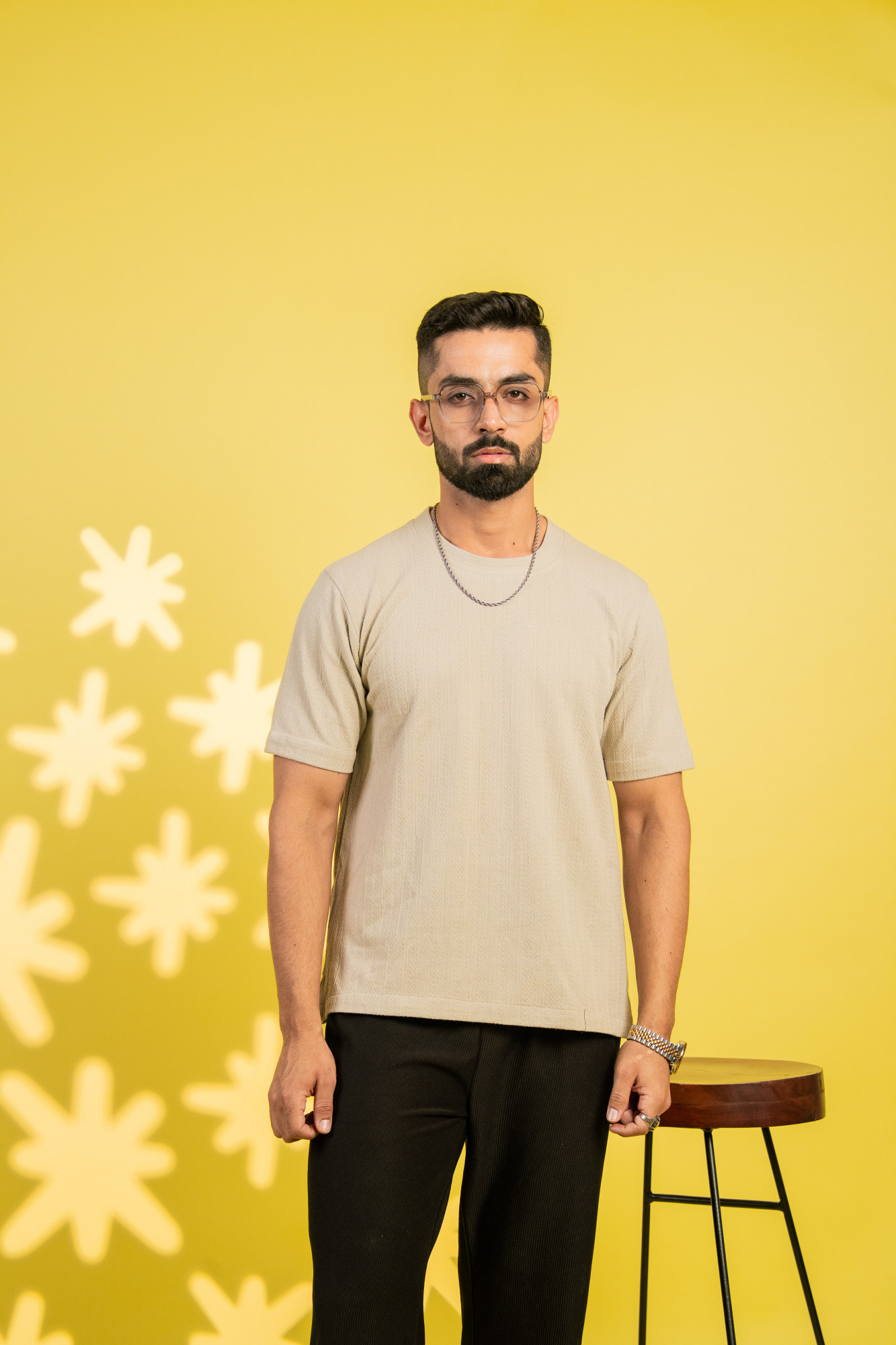 Textured Tshirt In Cream