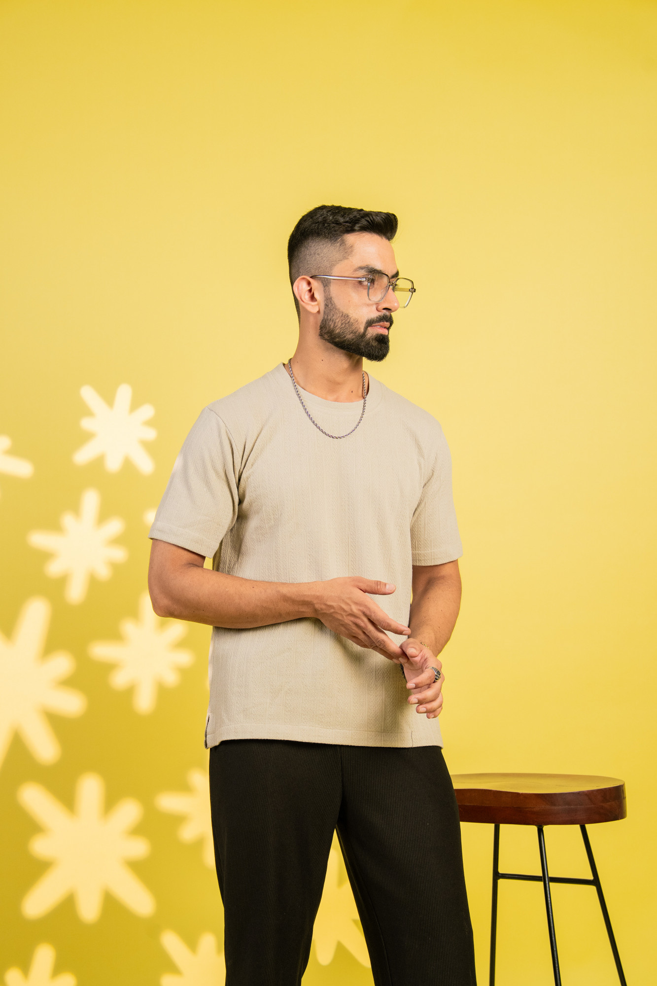 Textured Tshirt In Cream