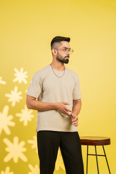 Textured Tshirt In Cream