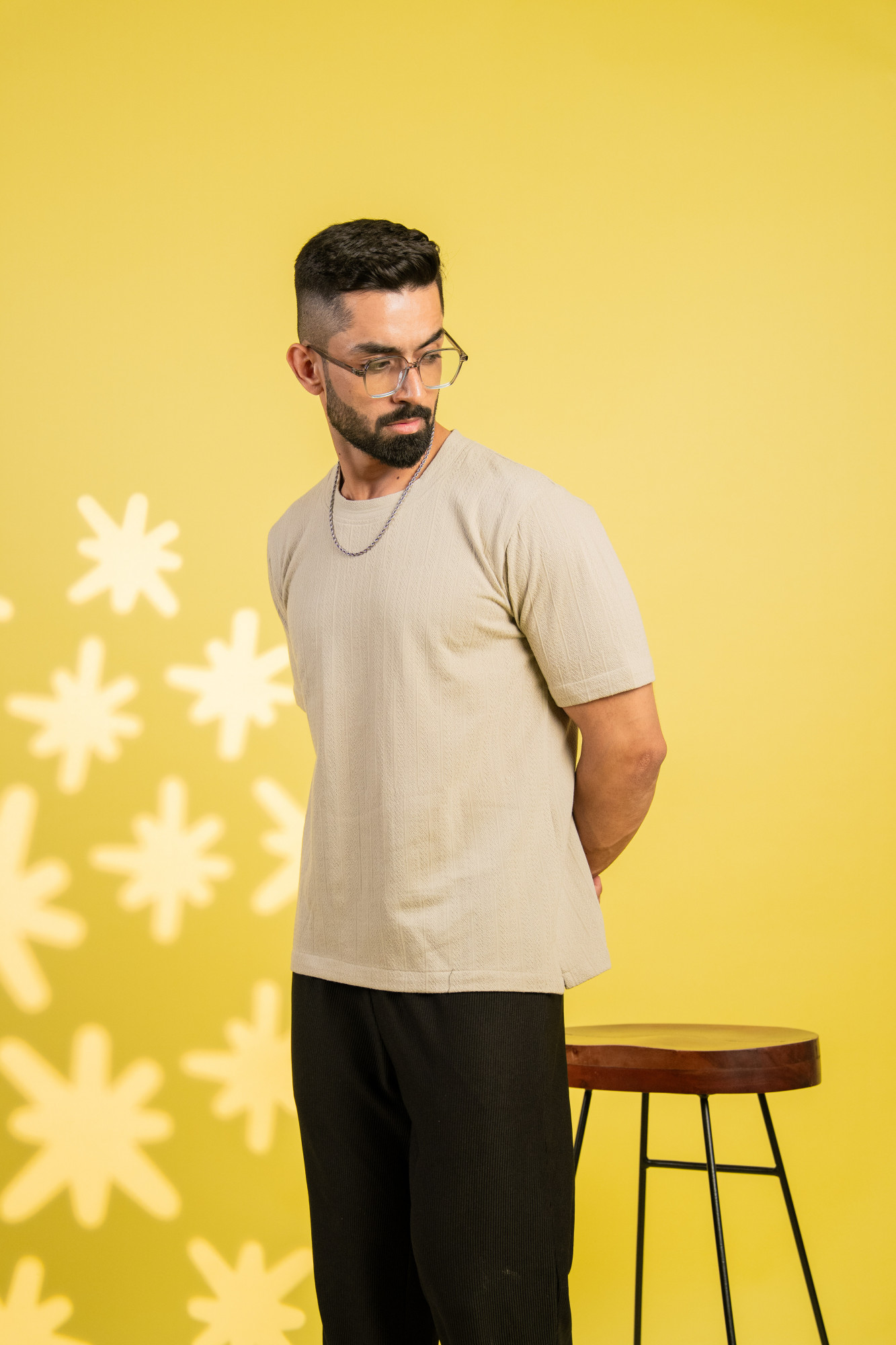 Textured Tshirt In Cream