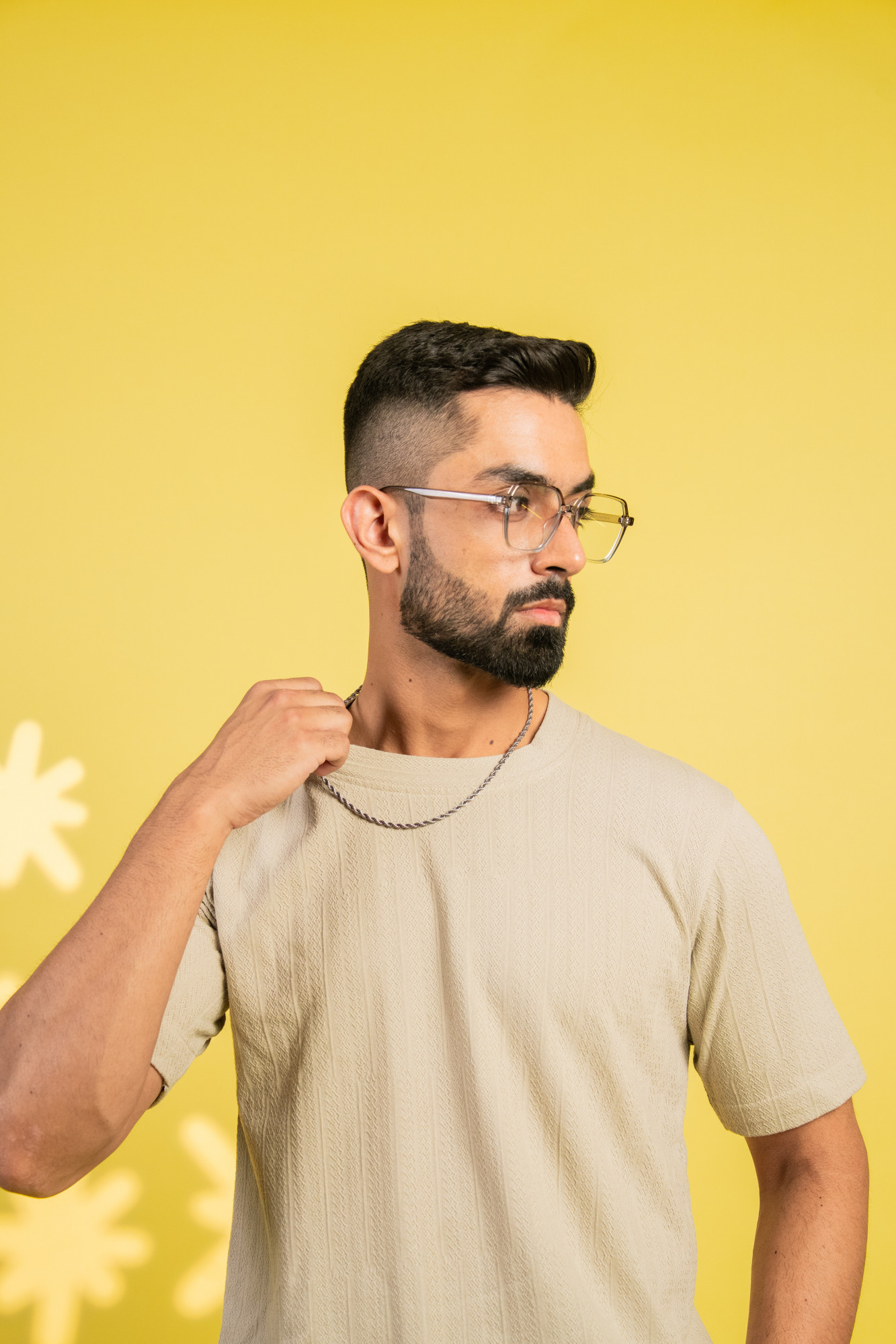 Textured Tshirt In Cream