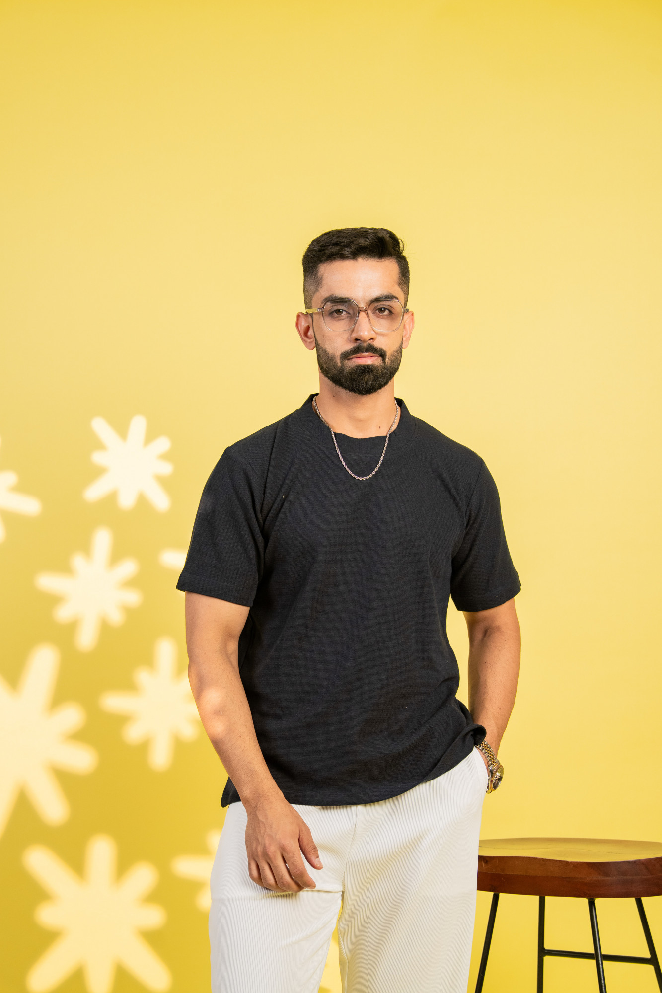 Knitted Round Tshirt In Dark Blue