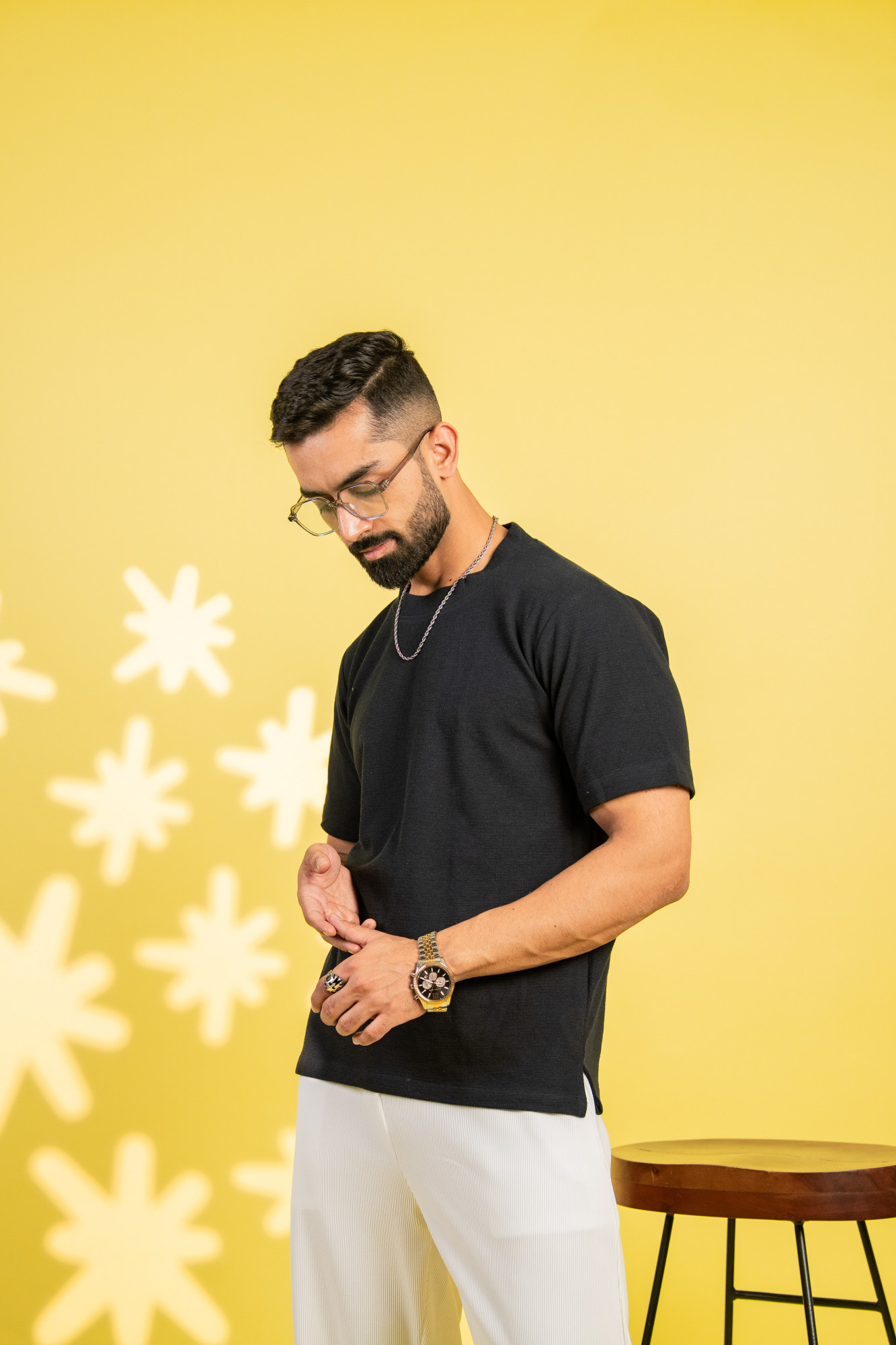 Knitted Round Tshirt In Dark Blue