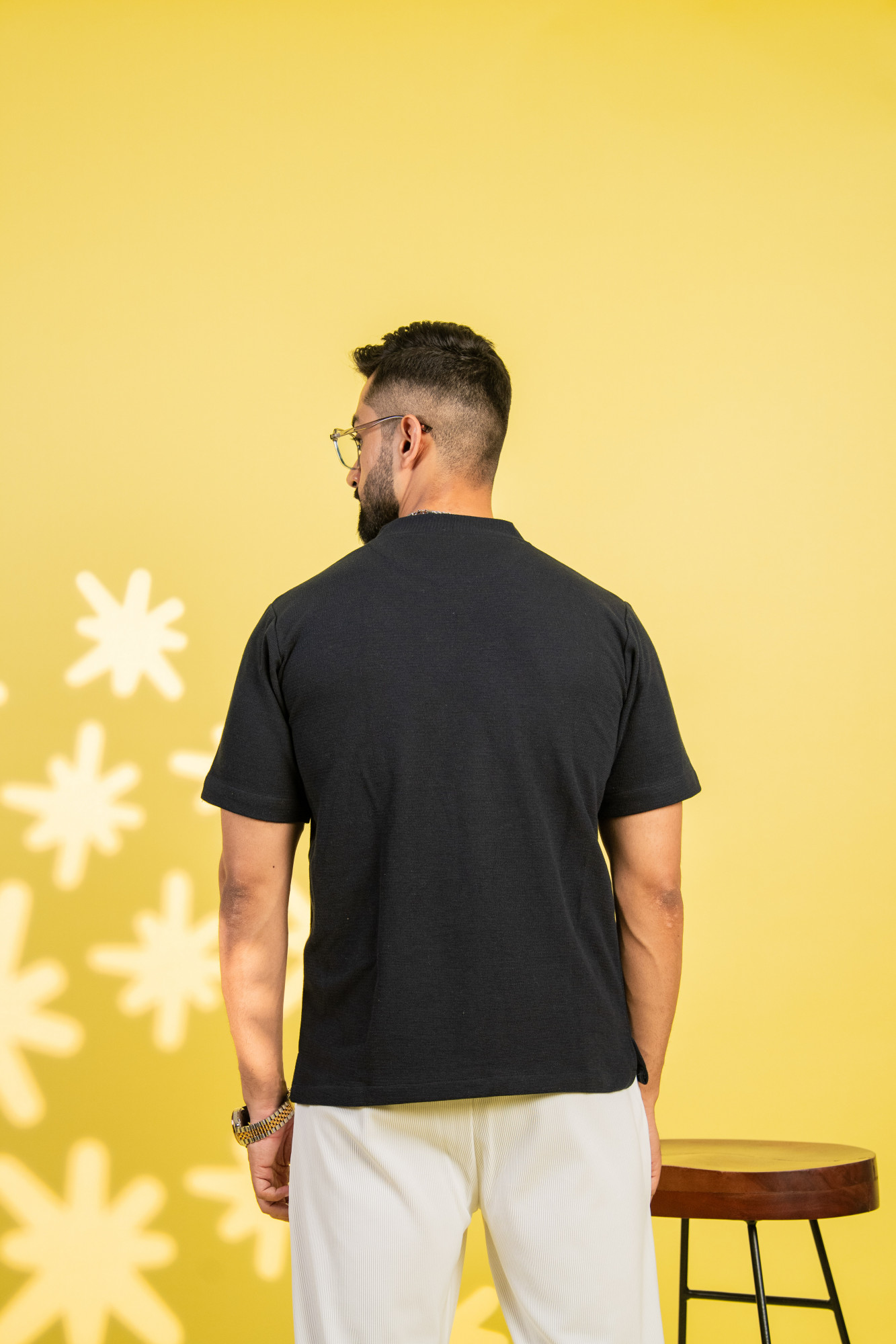 Knitted Round Tshirt In Dark Blue