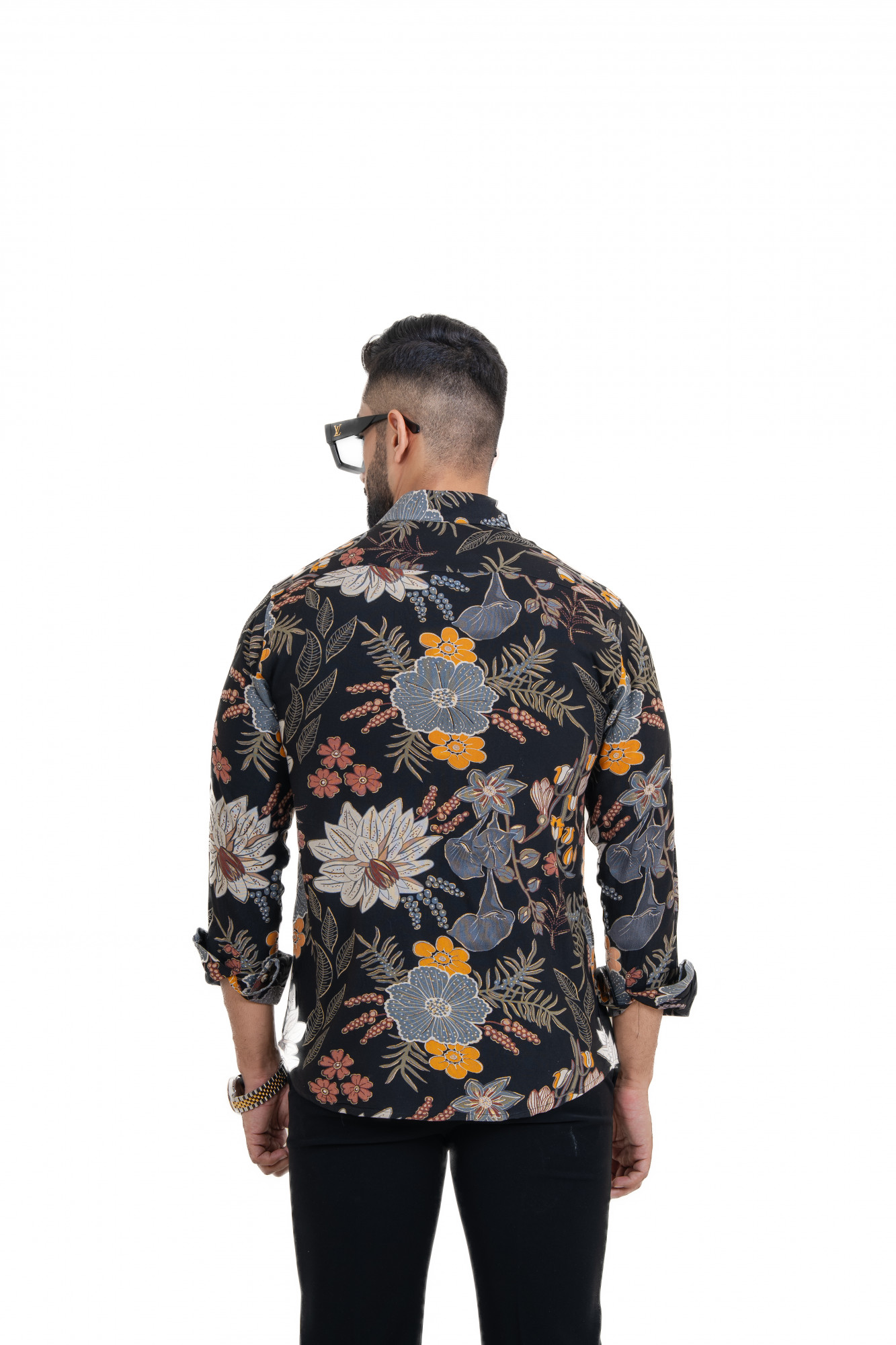 Floral Printed Shirt In Black