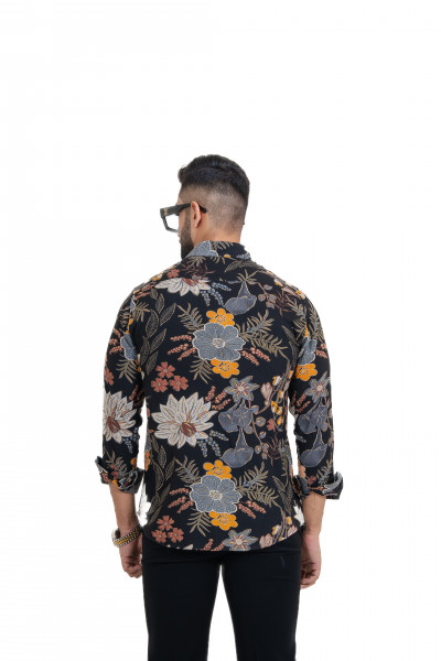 Floral Printed Shirt In Black