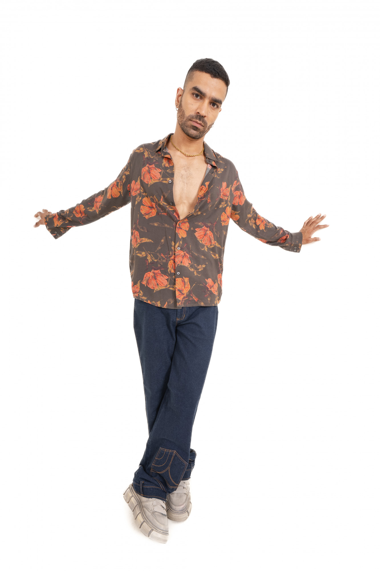 Floral Printed Flowing Shirt