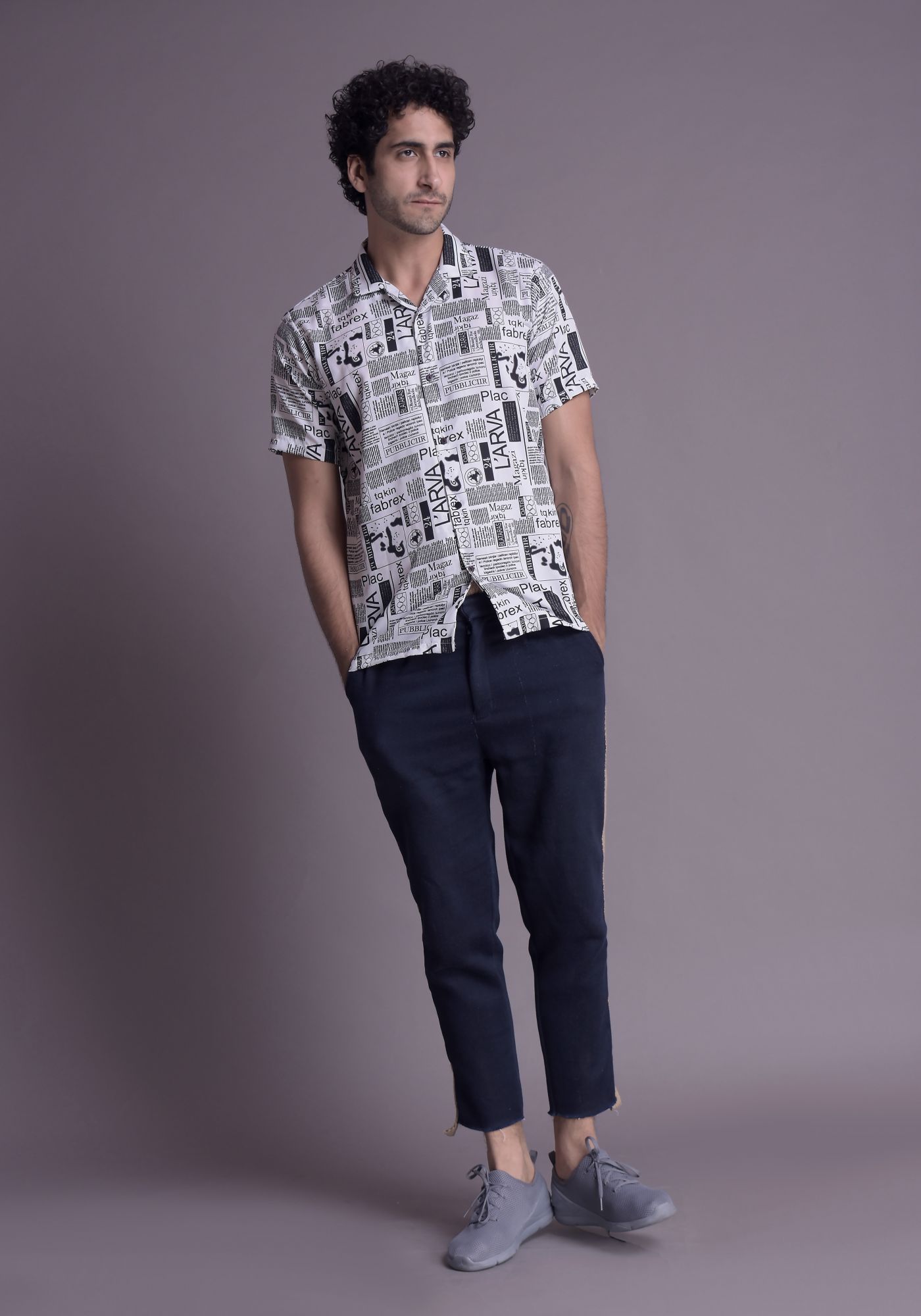 Mens Flowing Printed Shirt