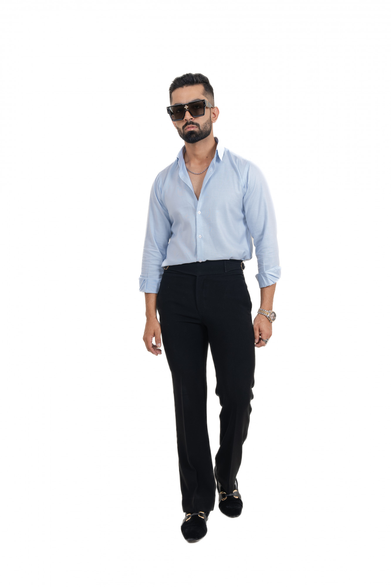 Powder Blue Shirt In Cotton