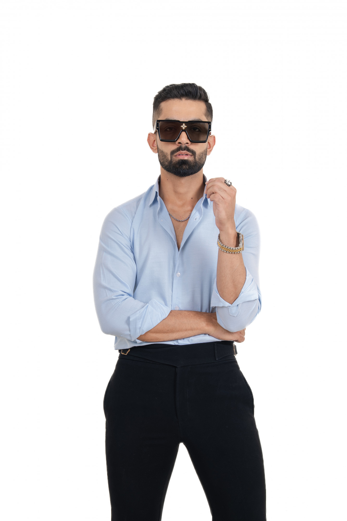 Powder Blue Shirt In Cotton