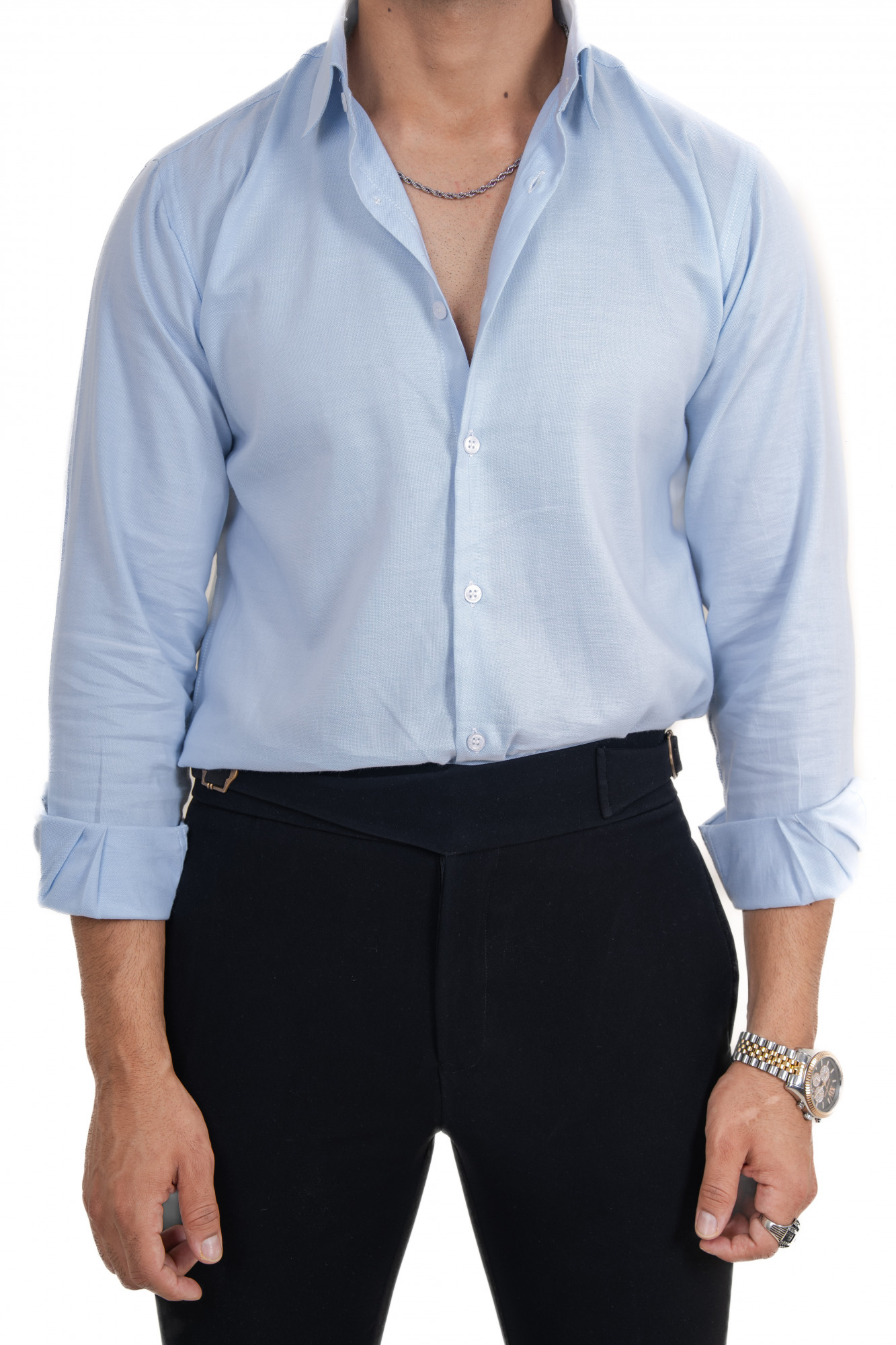 Powder Blue Shirt In Cotton