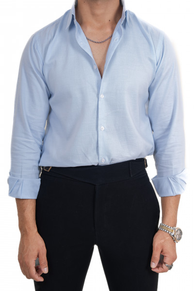 Powder Blue Shirt In Cotton