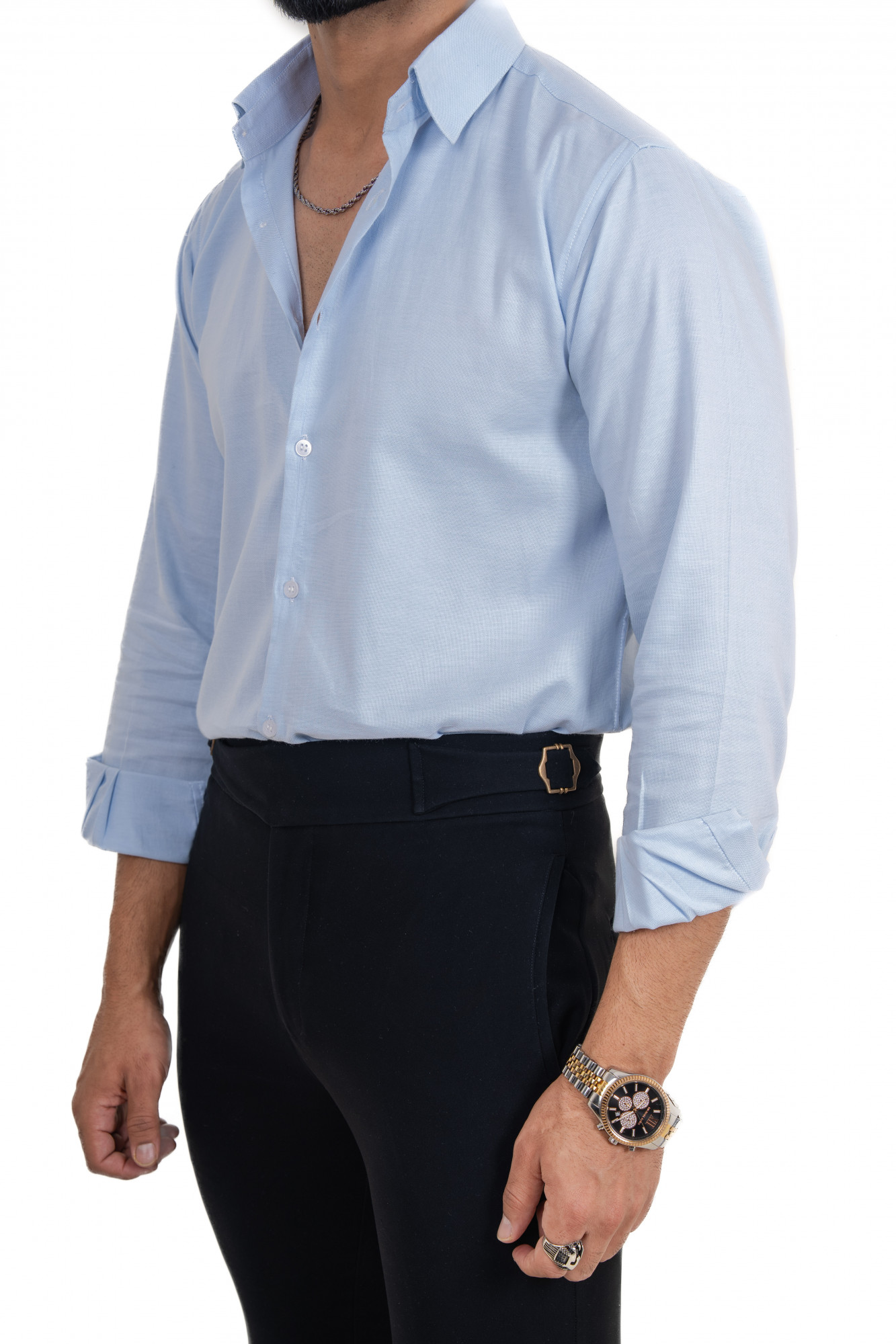 Powder Blue Shirt In Cotton