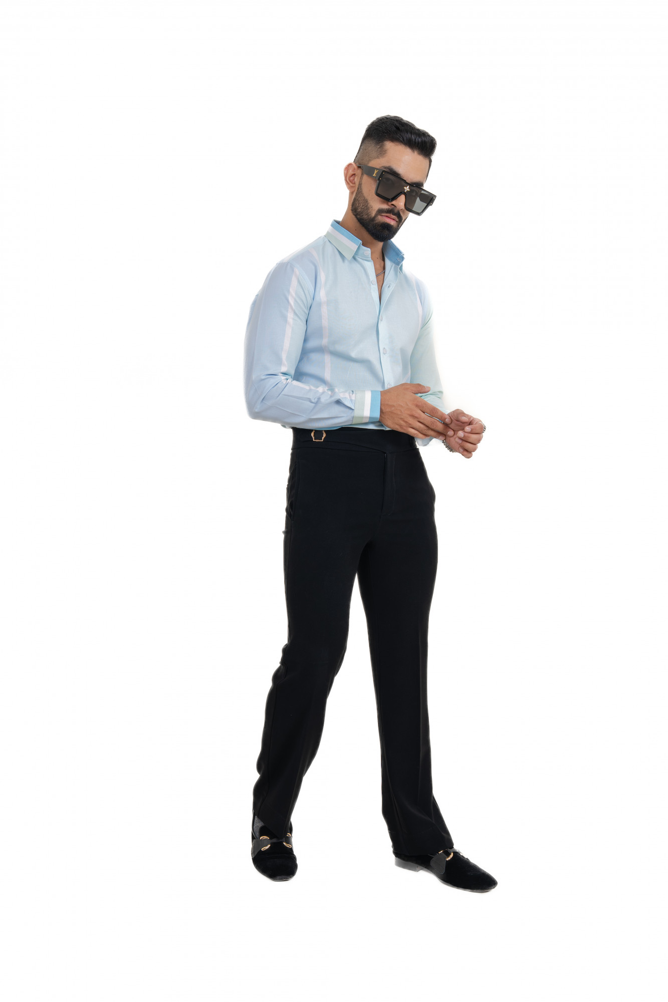 Color Block Striped Formal Shirt