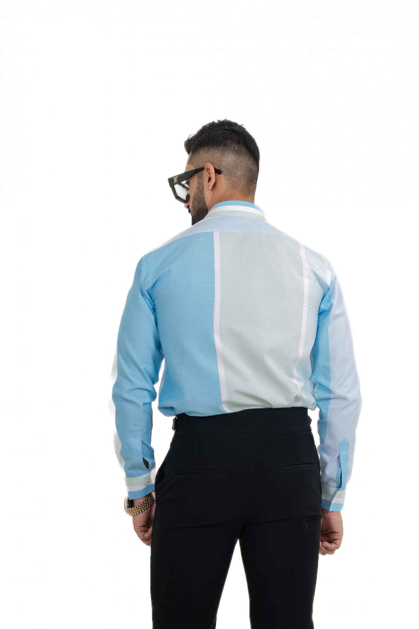 Color Block Striped Formal Shirt