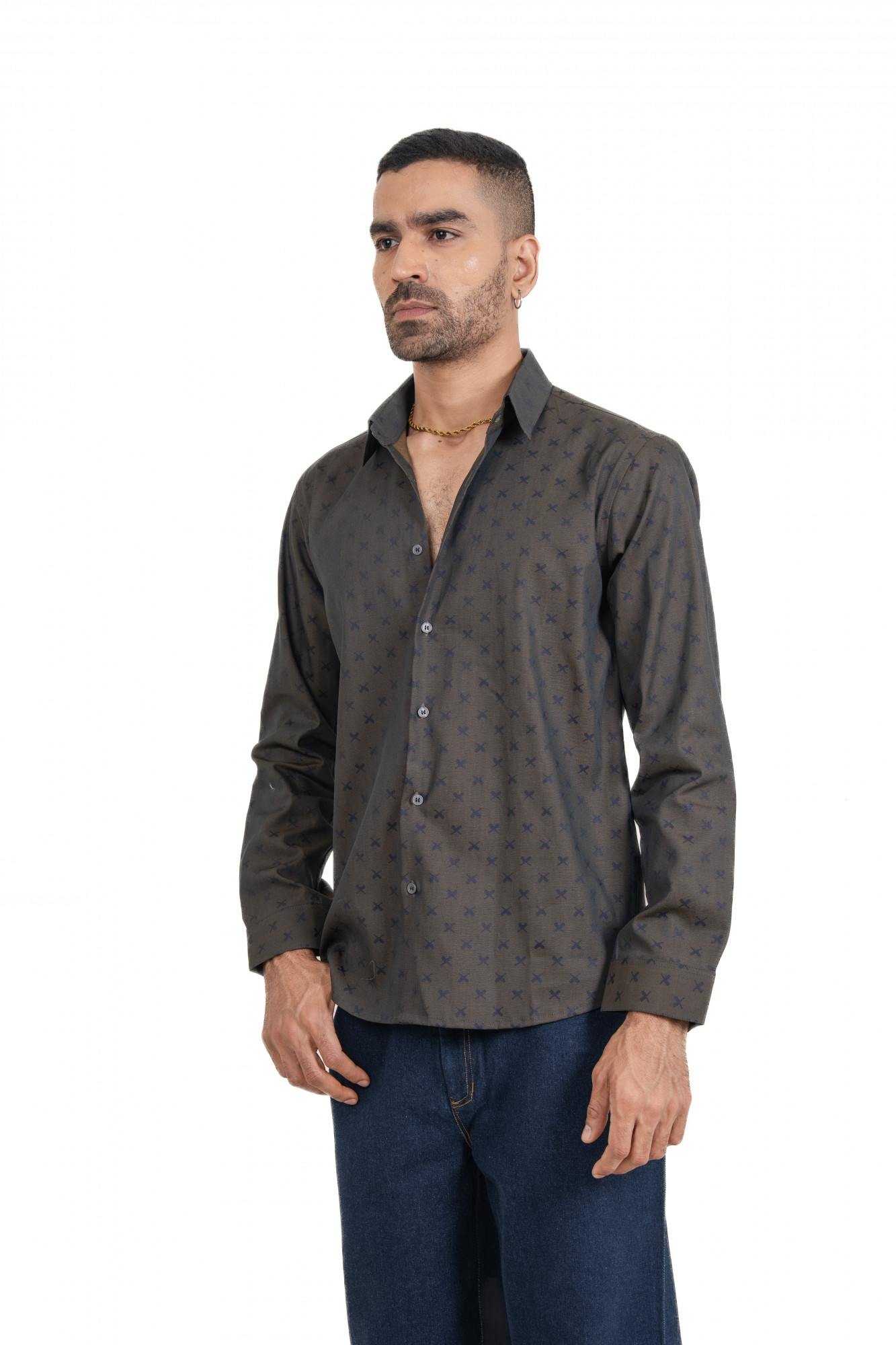 Printed Denim Shirt