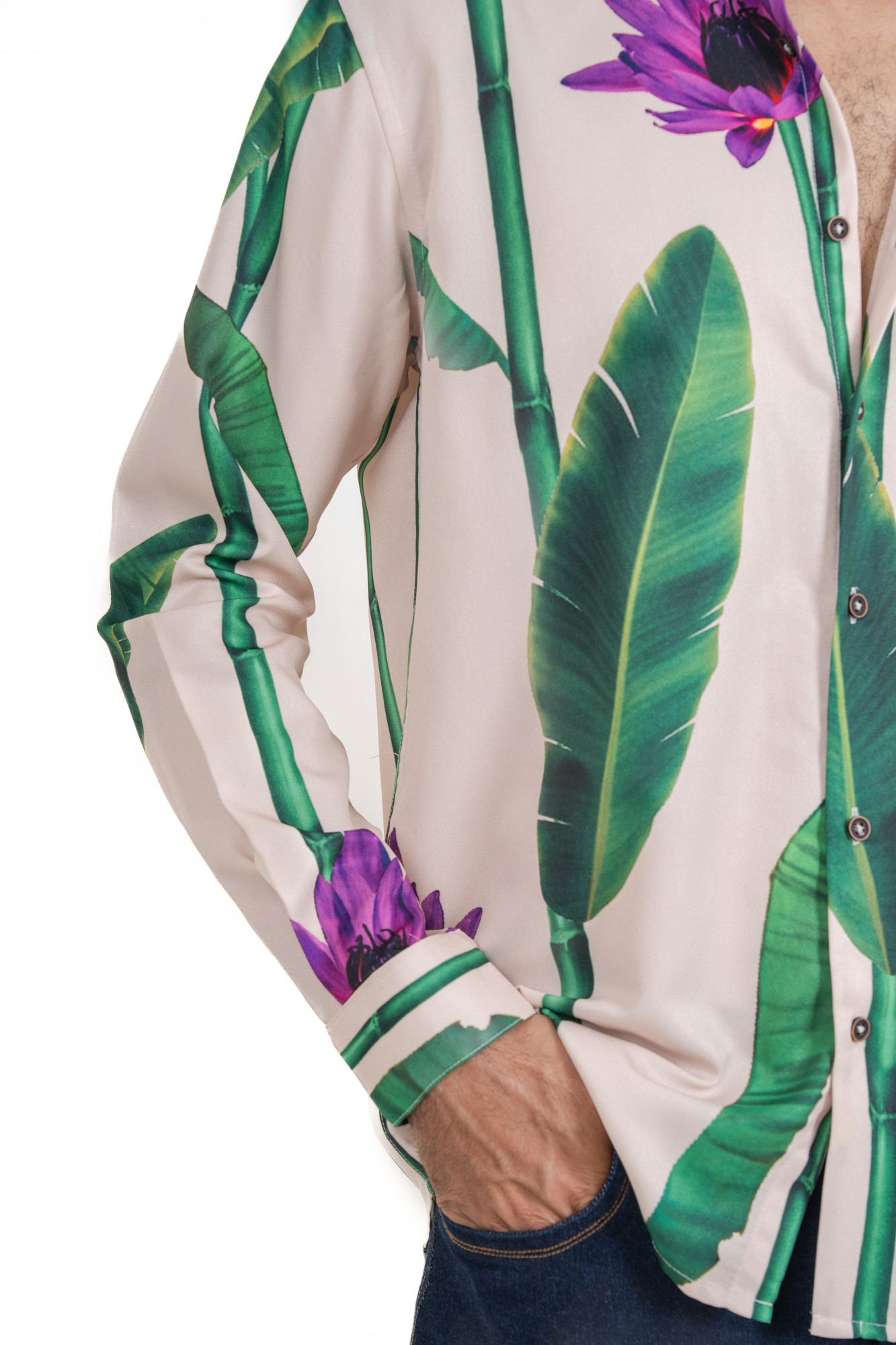 Stem Print Flowing Shirt