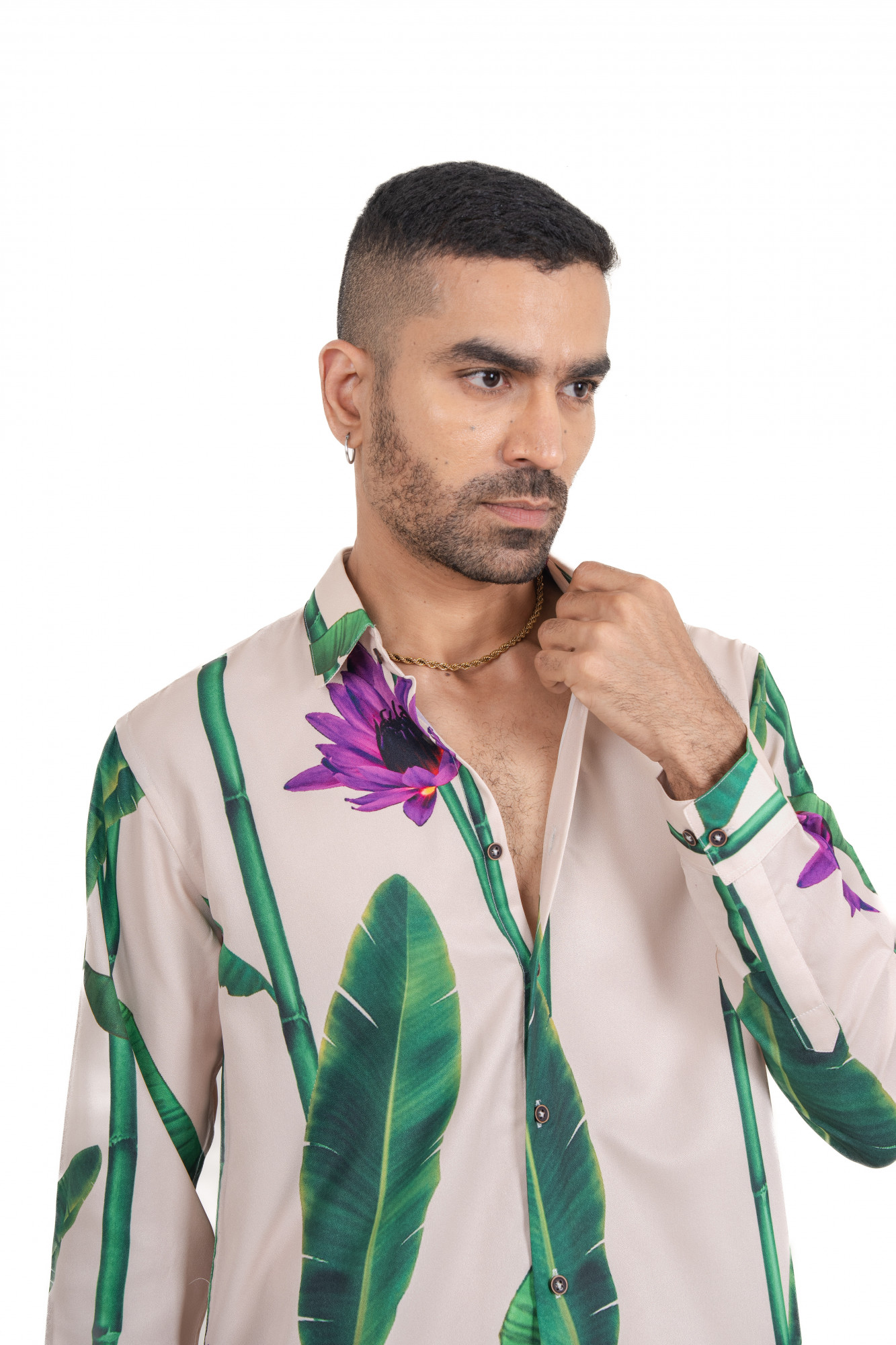 Stem Print Flowing Shirt