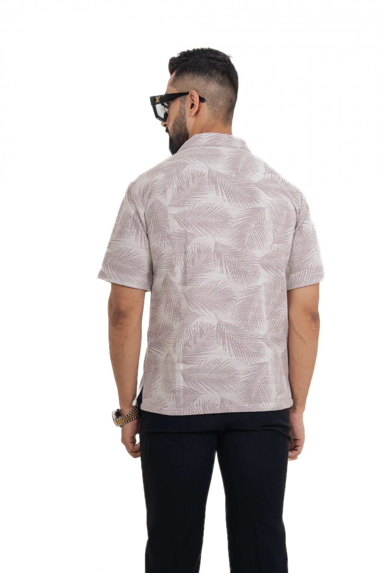 Leaf Print Polo Tshirt