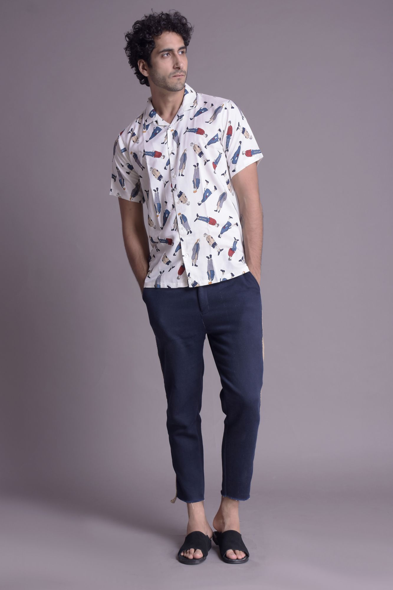 Mens Printed Straight shirt