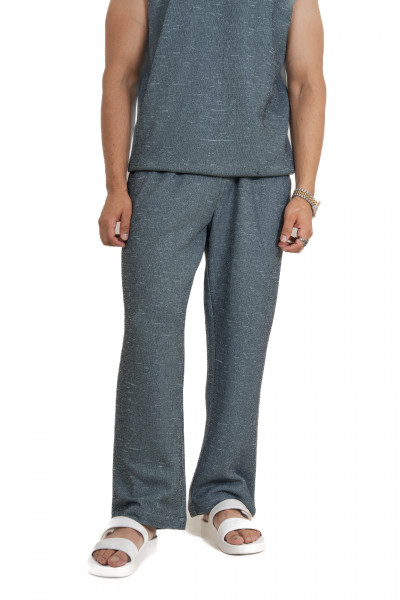 Knitted Sweat Pants In Iron Green