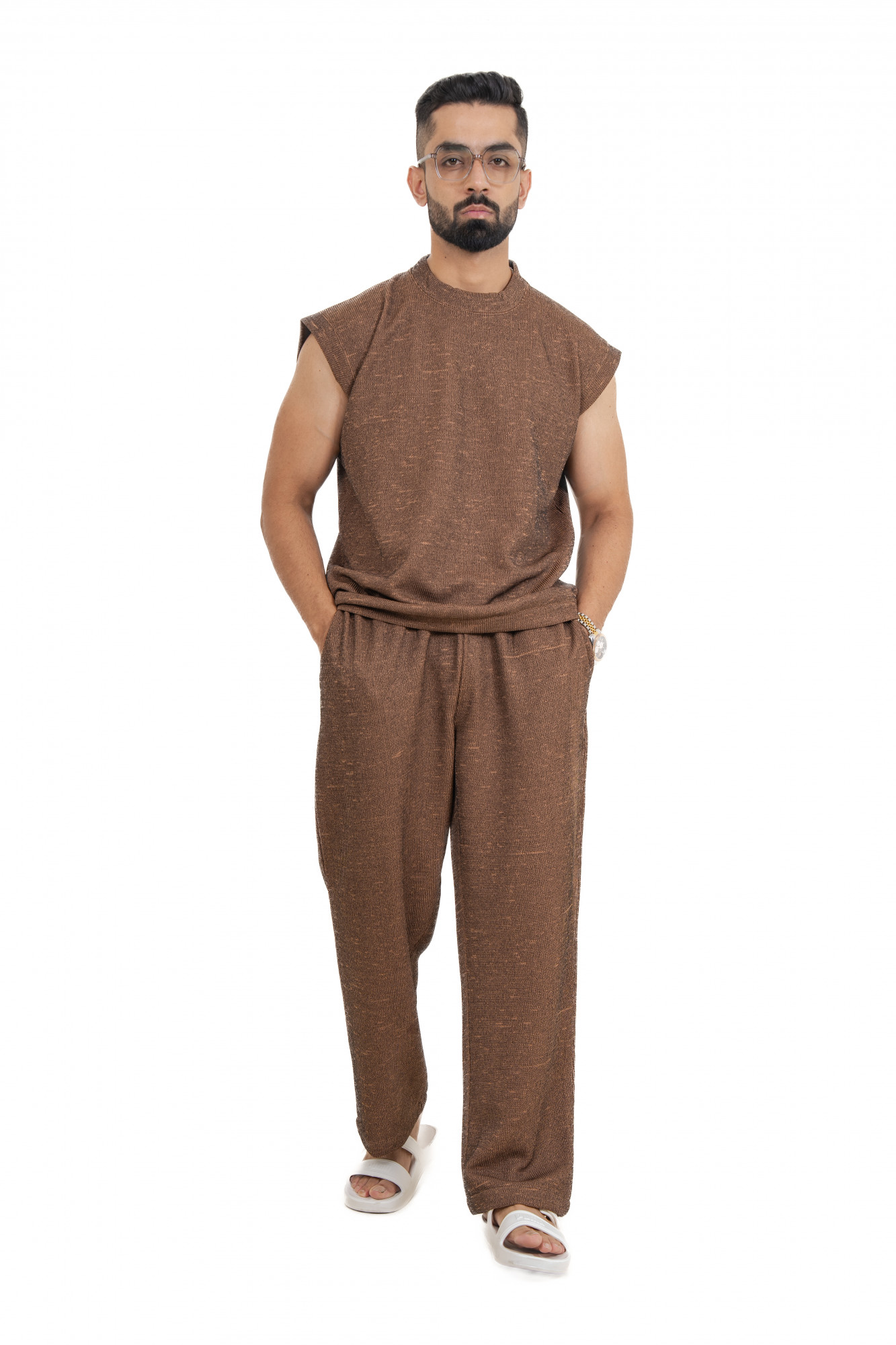 Knitted Sweat Pants In Rustic