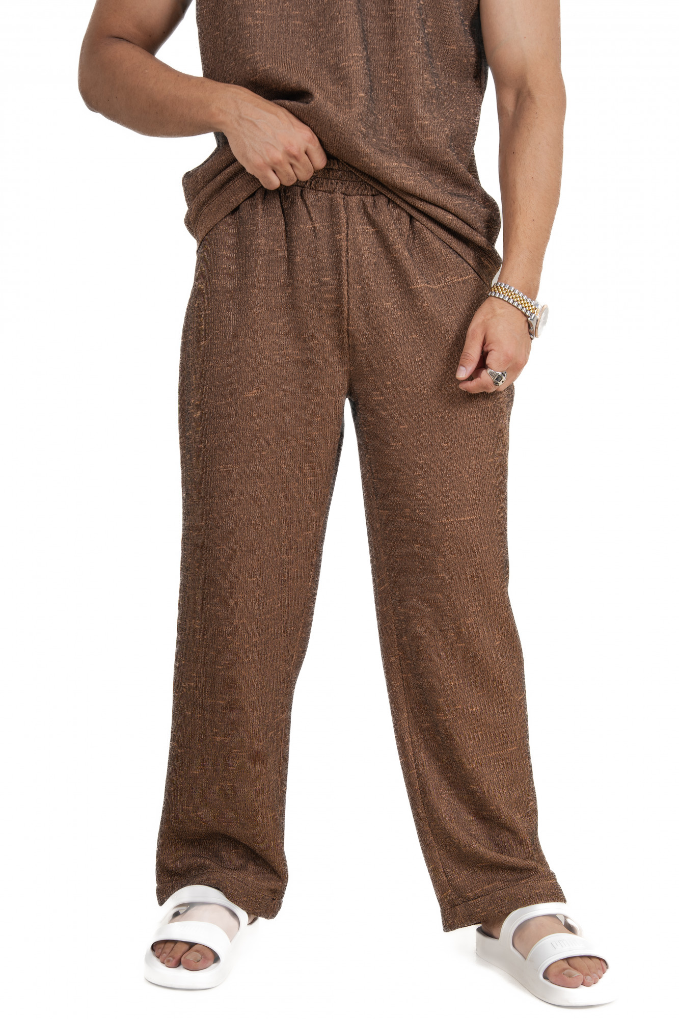 Knitted Sweat Pants In Rustic