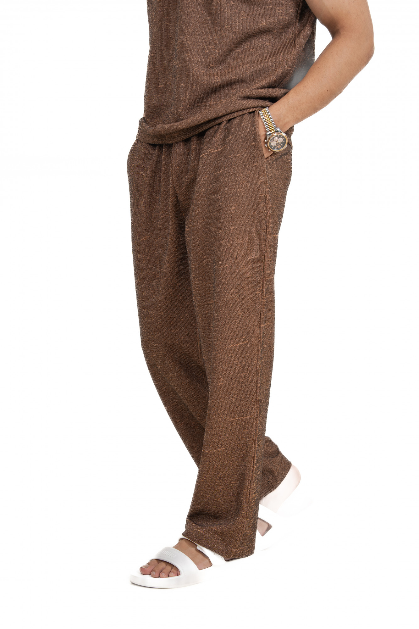 Knitted Sweat Pants In Rustic