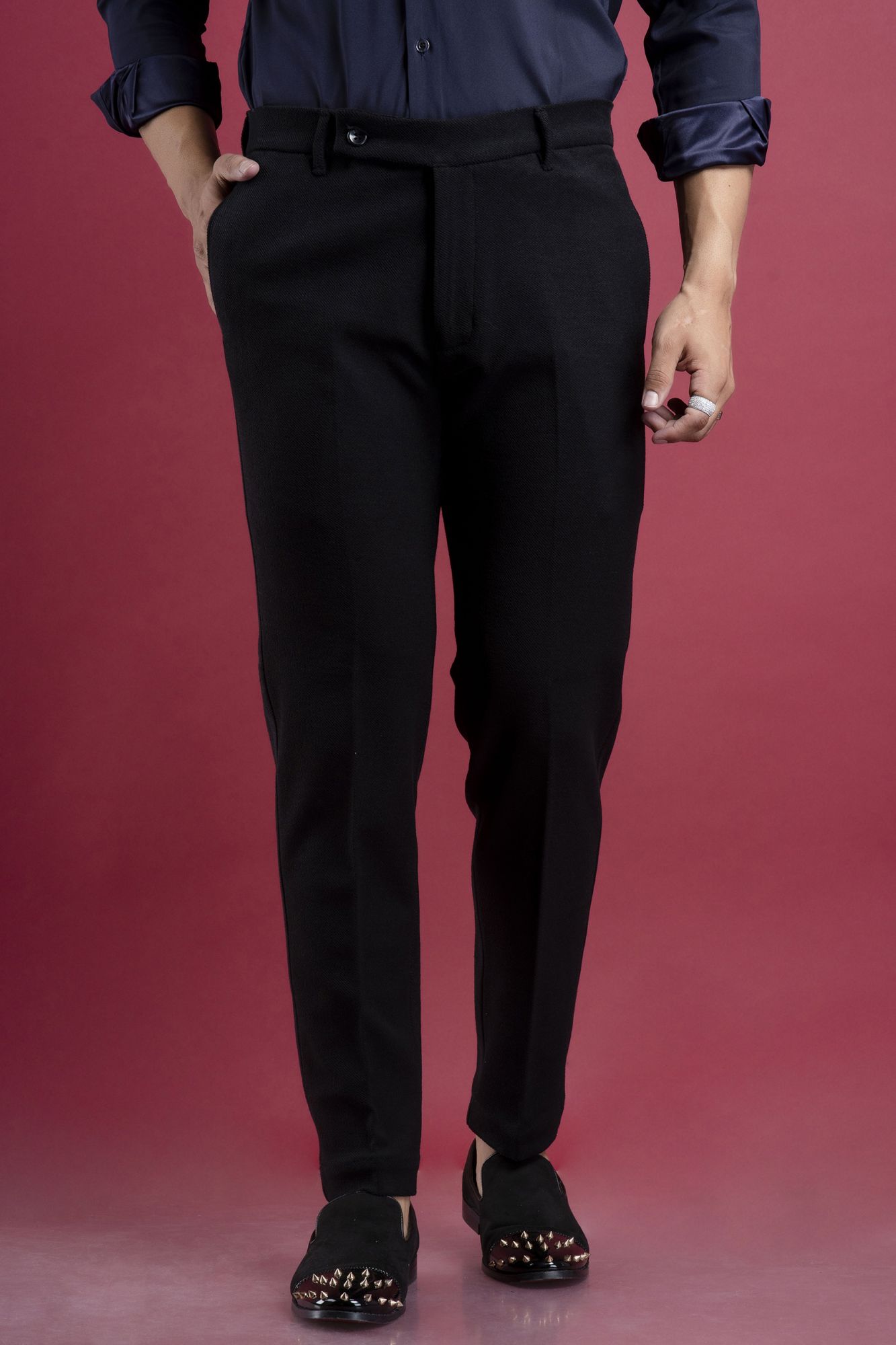 Textured Pants In Black