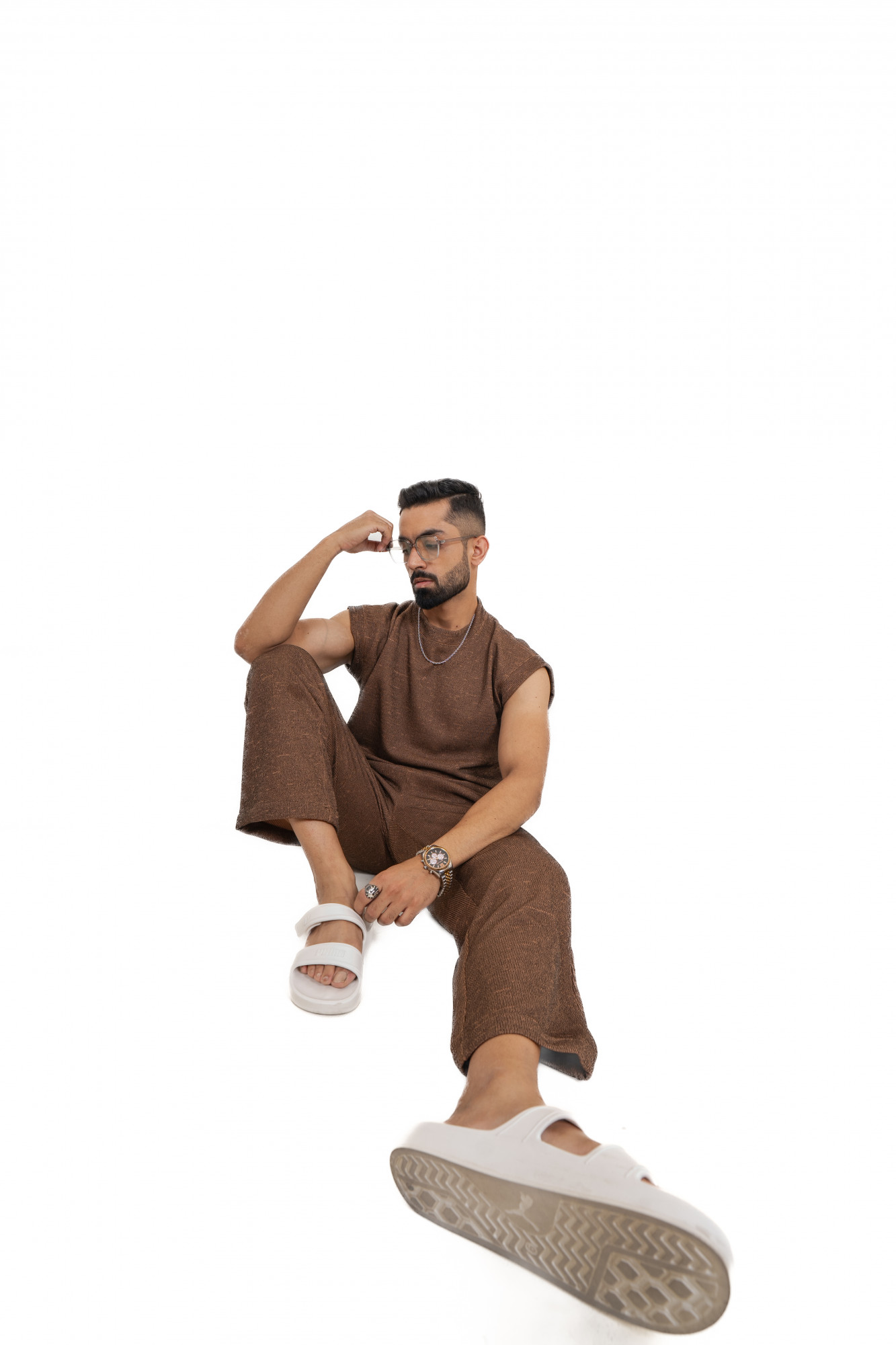 Knitted Sweat Pants In Rustic