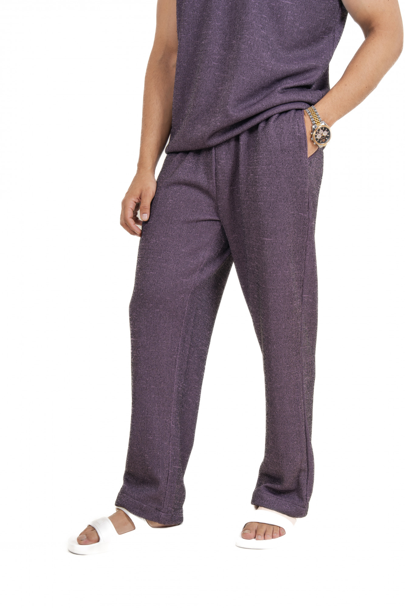 Knitted Sweat Pants In English Purple