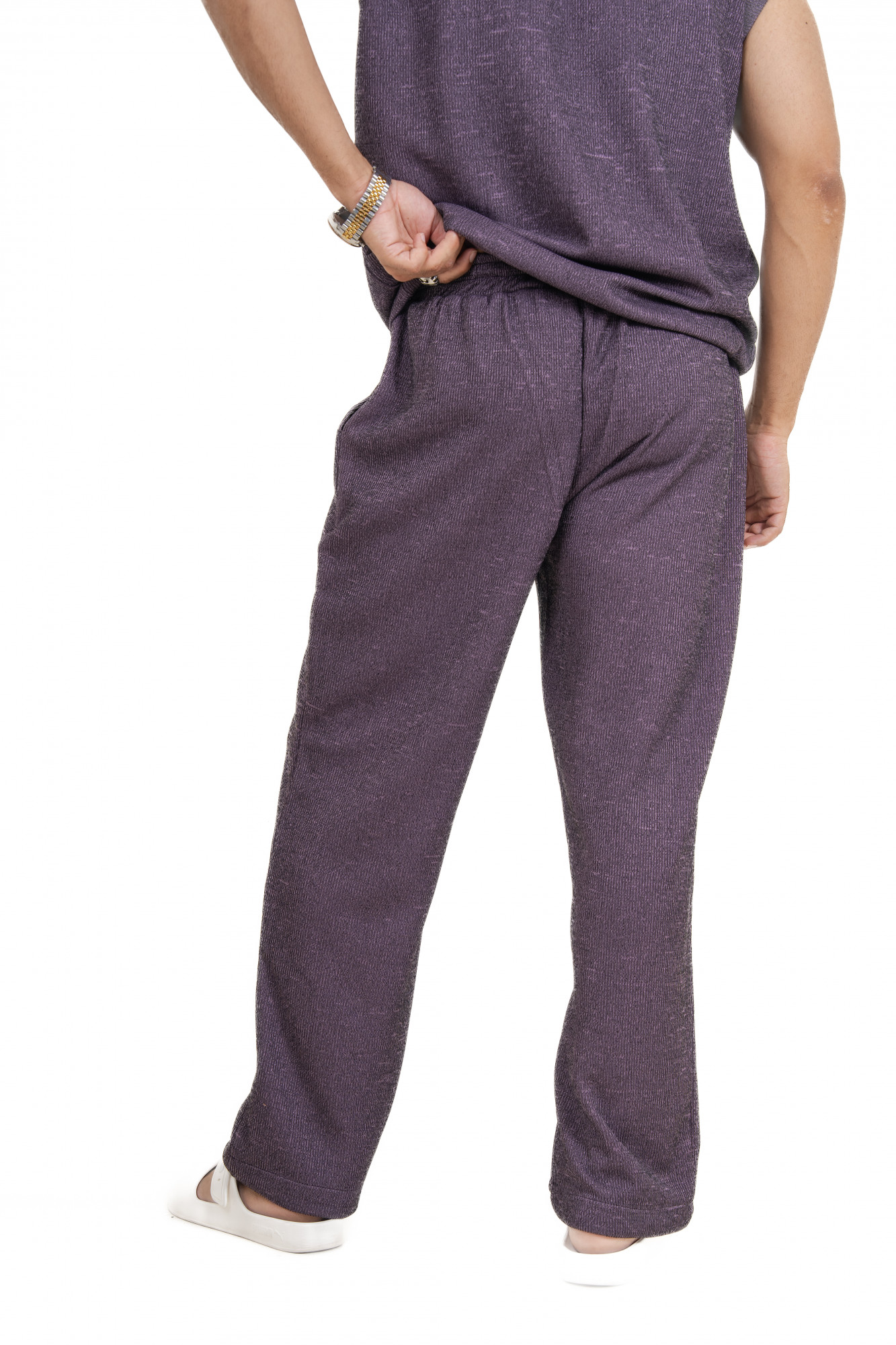 Knitted Sweat Pants In English Purple