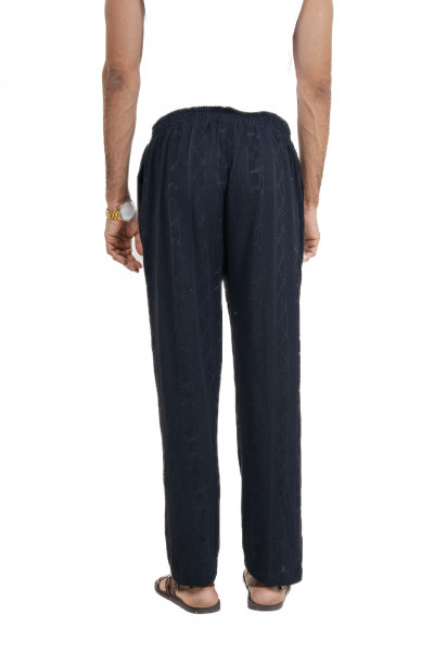 Textured Knit Lounge Pants In Black