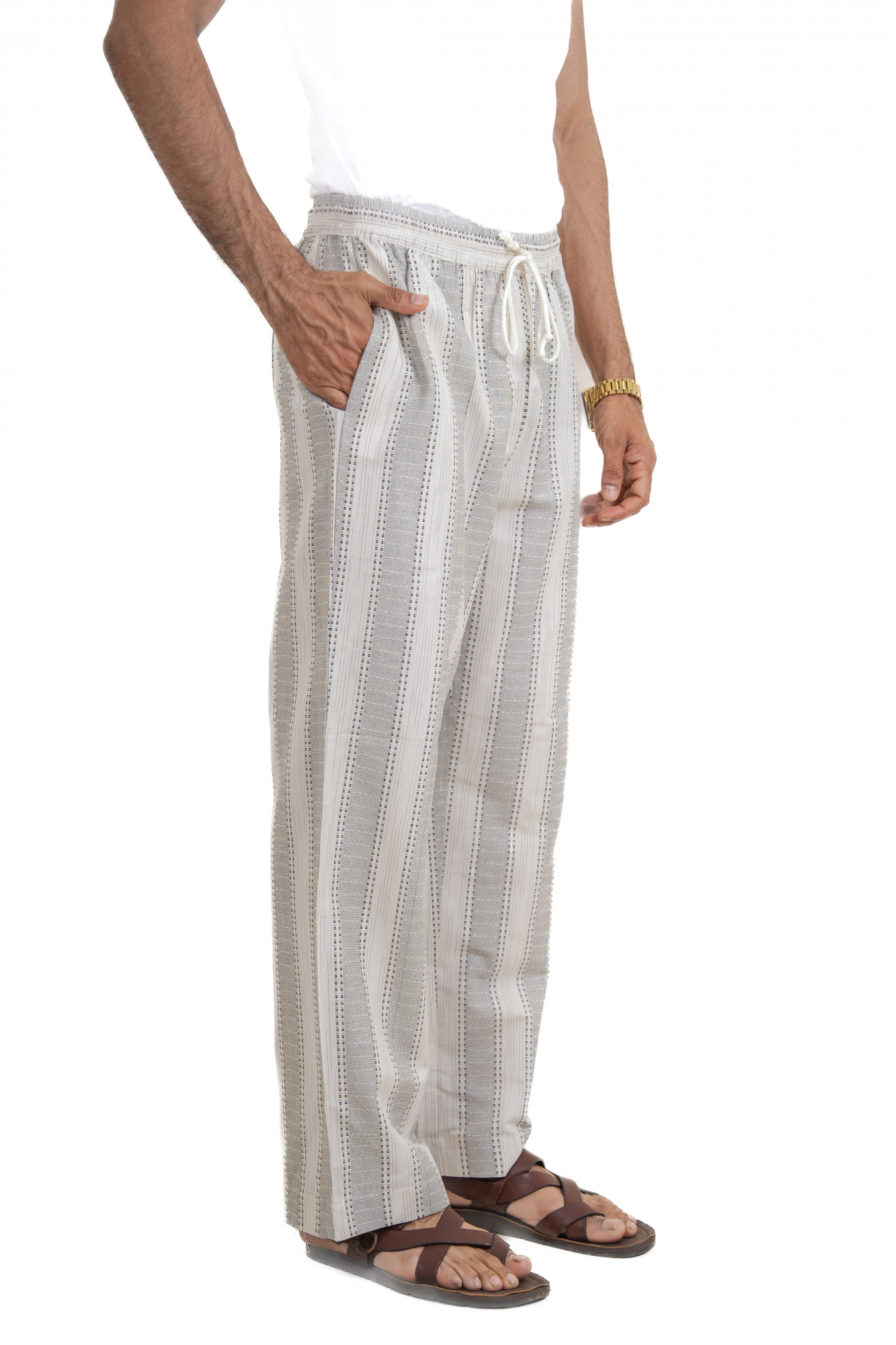 Striped Cotton Lounge Pants
