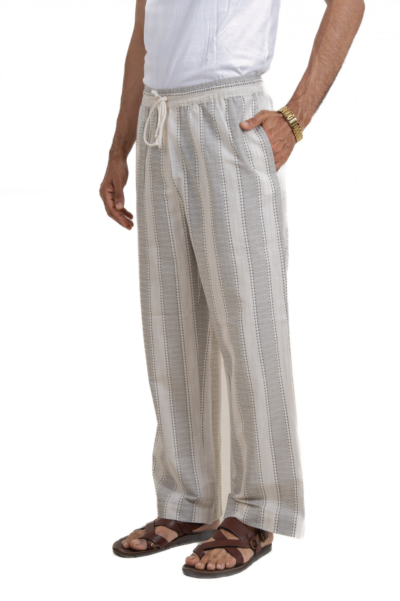 Striped Cotton Lounge Pants