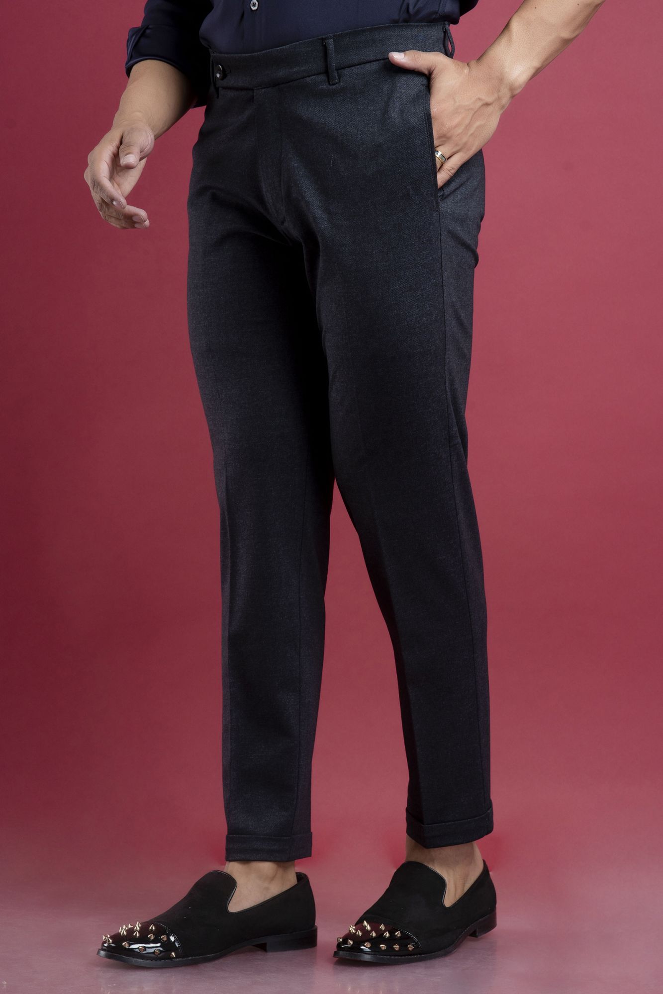 Textured Pants in Blue