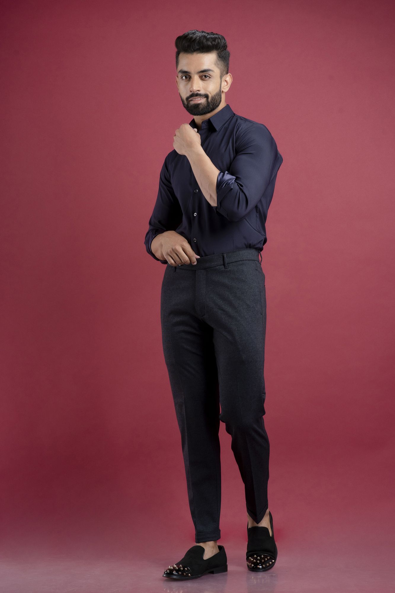 Textured Pants in Blue