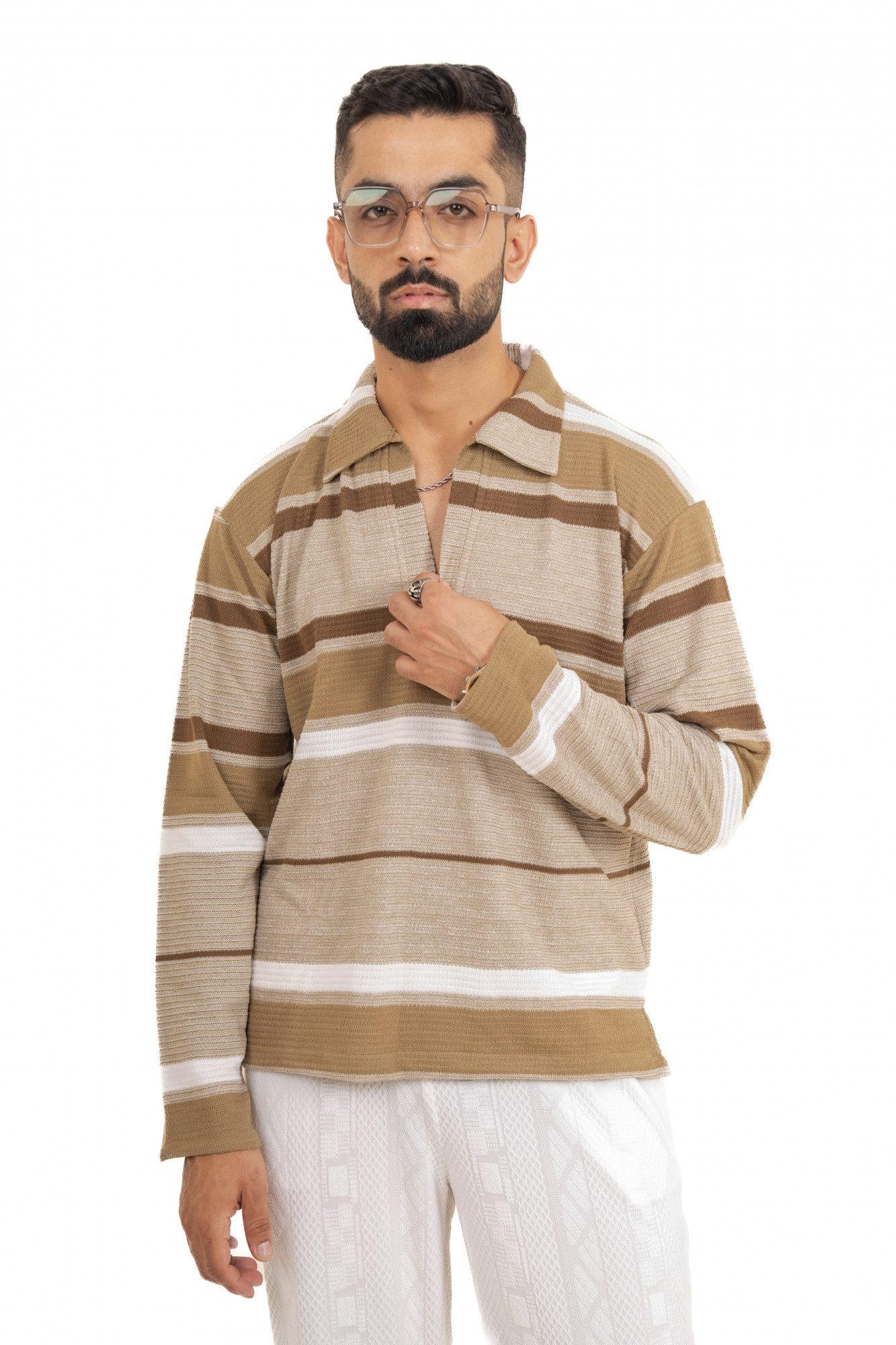Striped Polo Sweat Shirt